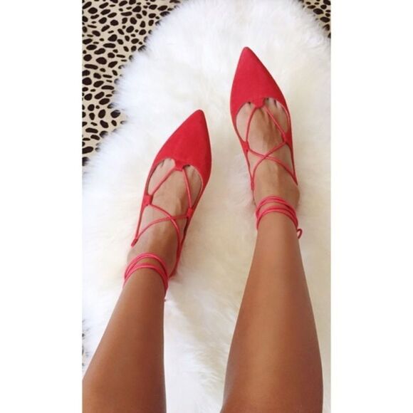 ✨4xHP 12-6&14&28-16 ✨Lace-Up Flats✨ - Picture 1 of 5